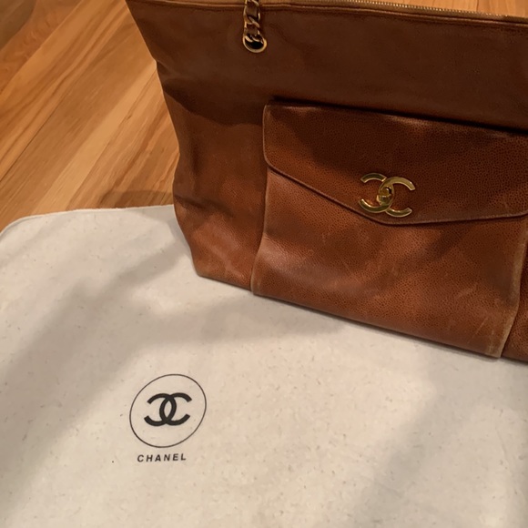 VINTAGE CHANEL Front Pocket Leather Shoulder Bag / Purse - Picture 11 of 11